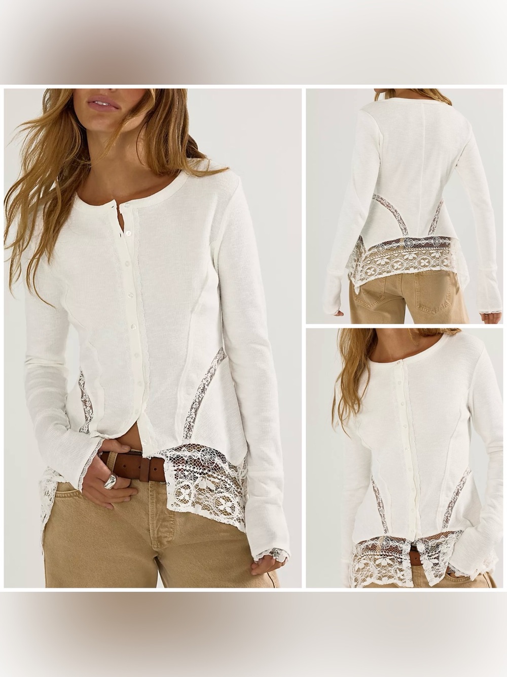 NWT Free People Melody Cardi - clean ivory white - medium